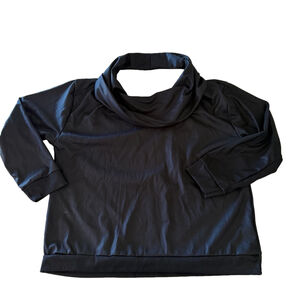 Women's Black Loose Cowl Neck Long Sleeve Top Size XXL #260305